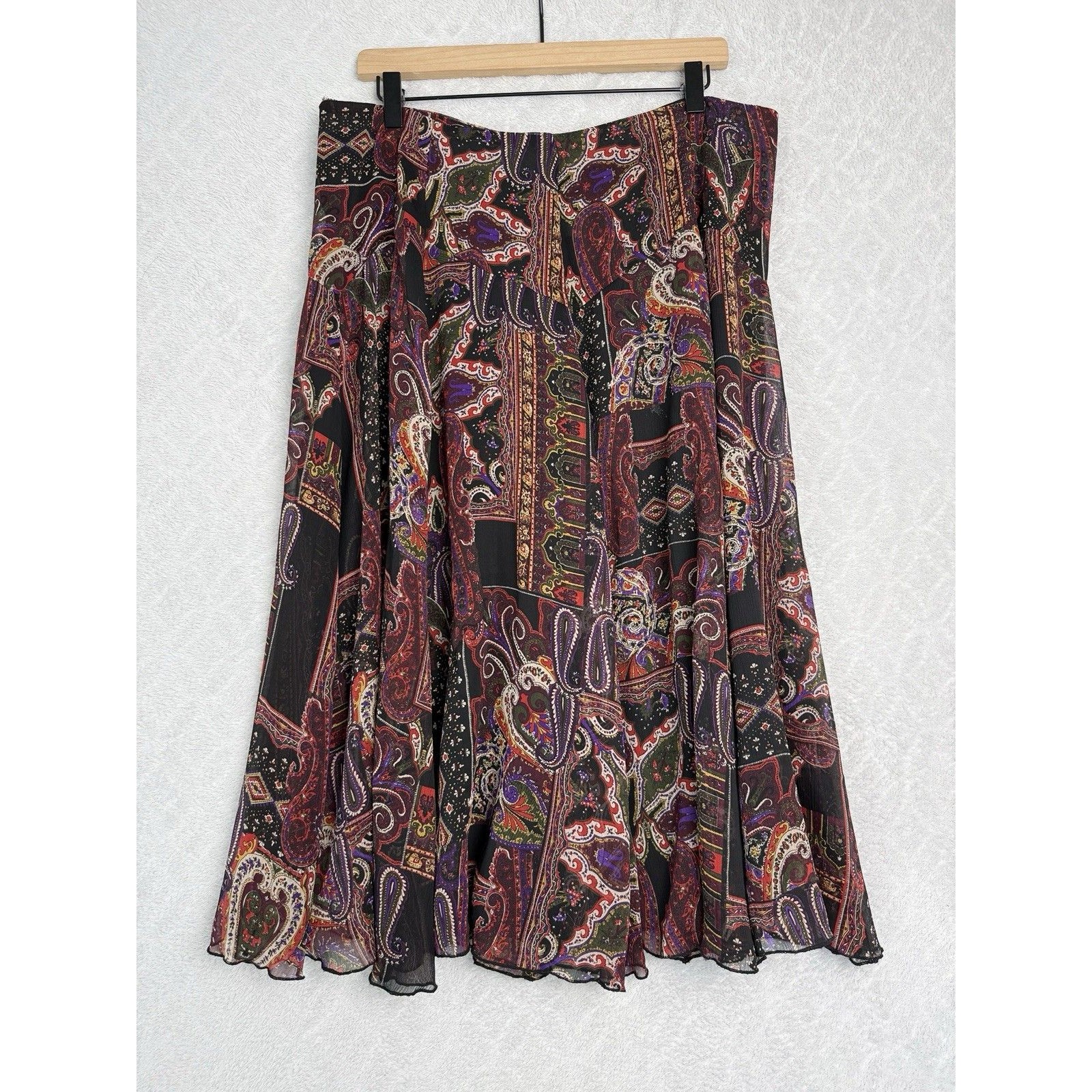Coldwater Creek Midi Skirt L 14-16 Paisley Witchy Whimsigoth Fairygrunge Y2k 90s